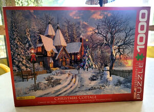 Eurographics Dominic Davison "Christmas Cottage" Complete 1000 Pc. Puzzle